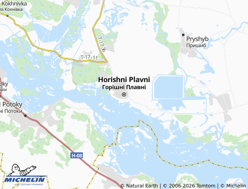 MICHELIN Horishni Plavni map - ViaMichelin