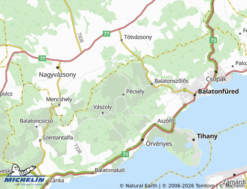 MICHELIN-Landkarte Pécsely - ViaMichelin