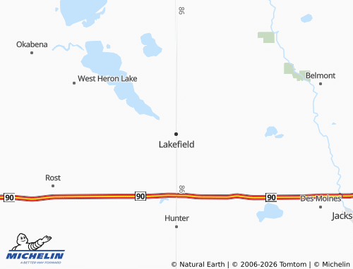 Carte MICHELIN Lakefield - ViaMichelin