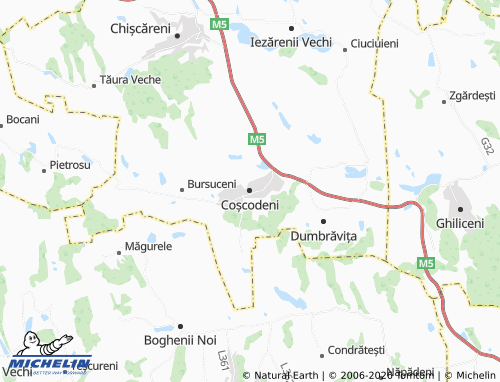 MICHELIN-Landkarte Coșcodeni - ViaMichelin