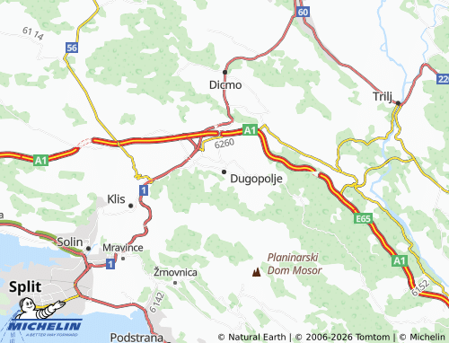 Mapa MICHELIN Dugopolje - ViaMichelin