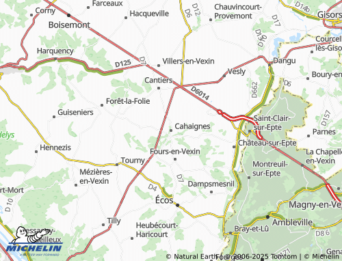 MICHELIN Cahaignes map - ViaMichelin