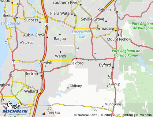 Mapa MICHELIN Oakford - ViaMichelin