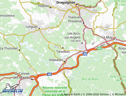 MICHELIN Taradeau map - ViaMichelin