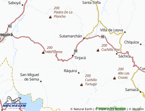MICHELIN Tinjacá map - ViaMichelin