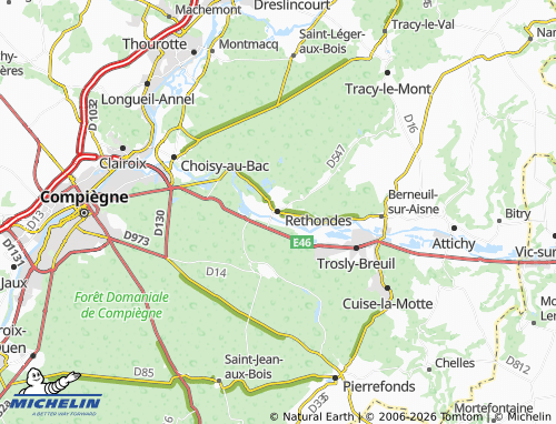 MICHELIN-Landkarte Rethondes - ViaMichelin