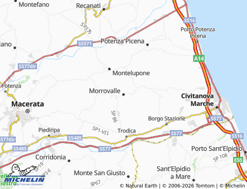 MICHELIN-Landkarte Morrovalle - ViaMichelin