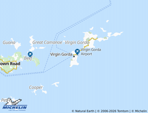 Mappa MICHELIN Virgin Gorda - ViaMichelin
