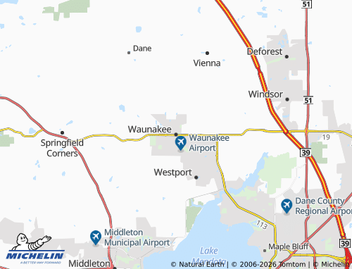 Kaart MICHELIN Waunakee - ViaMichelin