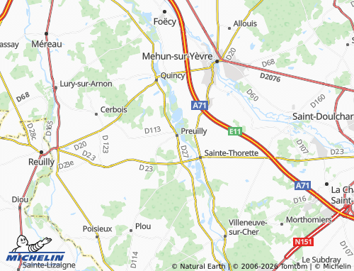MICHELIN Preuilly map - ViaMichelin