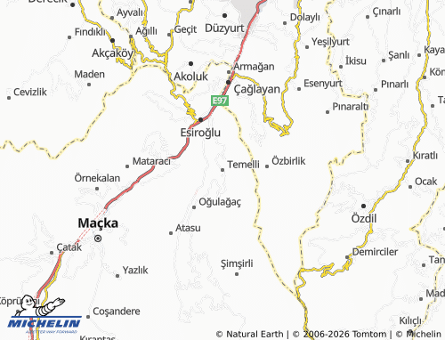 MICHELIN Temelli map - ViaMichelin
