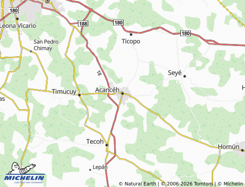 MICHELIN Acancéh map - ViaMichelin