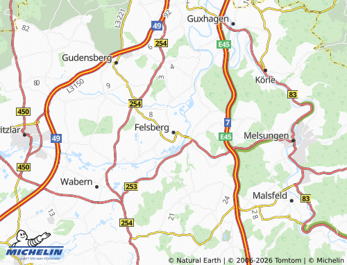 Mapa MICHELIN Felsberg - ViaMichelin