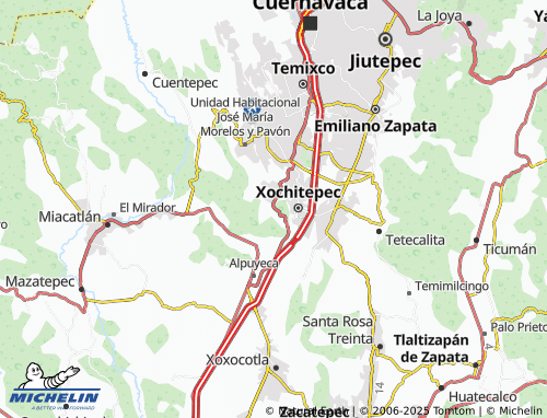 MICHELIN Unidad Jardines de Xochitepec map - ViaMichelin