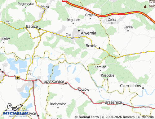 MICHELIN Okleśna map - ViaMichelin