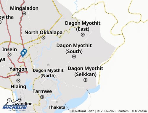 MICHELIN Dagon Myothit (South) map - ViaMichelin