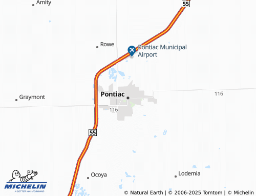 MICHELIN-Landkarte Pontiac - ViaMichelin