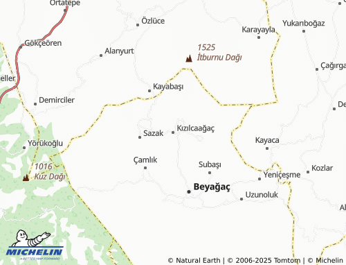MICHELIN Kızılcaağaç map - ViaMichelin