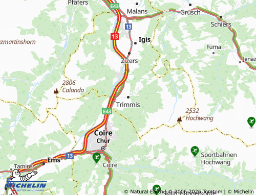 Carte MICHELIN Trimmis - ViaMichelin