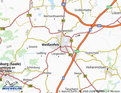 MICHELIN Weißenfels map - ViaMichelin