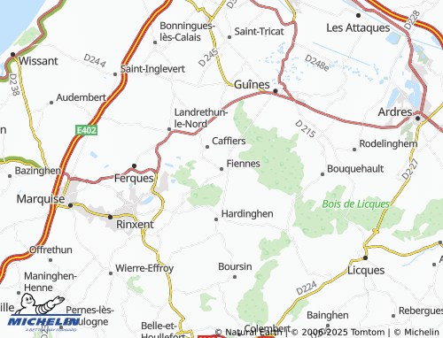 MICHELIN Fiennes map - ViaMichelin