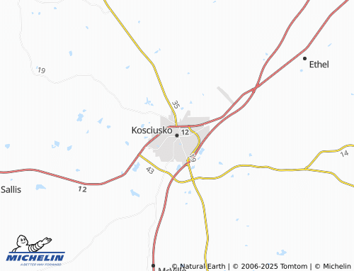MICHELIN Kosciusko map - ViaMichelin