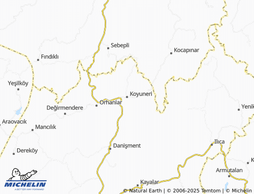 MICHELIN Koyuneri map - ViaMichelin