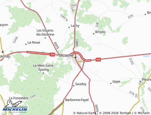 Kaart MICHELIN Sézanne - ViaMichelin