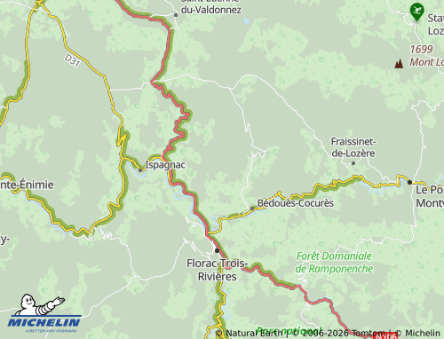 MICHELIN Malbosc map - ViaMichelin