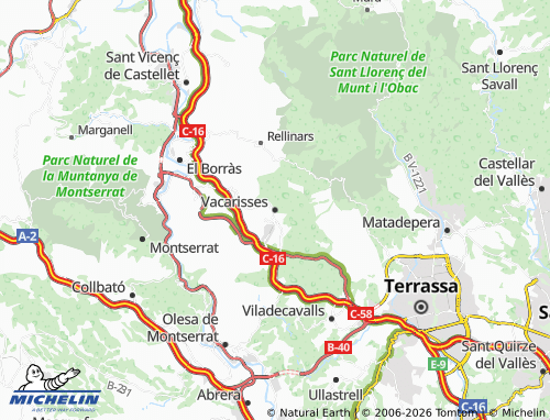 Carte MICHELIN Vacarisses - ViaMichelin