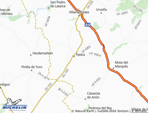 MICHELIN Tiedra map - ViaMichelin