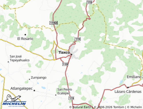 MICHELIN-Landkarte Tlaxco - ViaMichelin