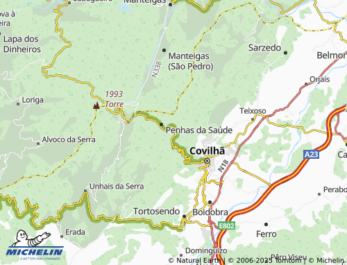 MICHELIN União das Freguesias de Cantar-Galo e Vila do Carvalho map - ViaMichelin