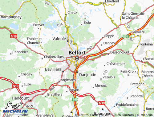 Carte MICHELIN Belfort - ViaMichelin