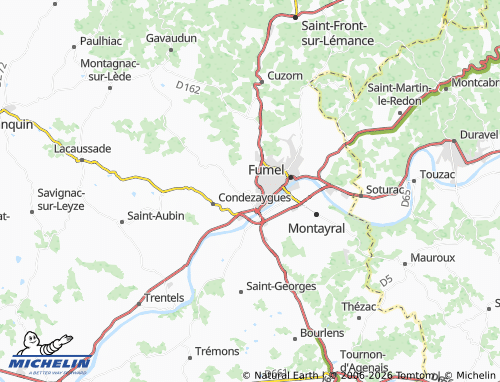 Carte MICHELIN Monsempron-Libos - ViaMichelin