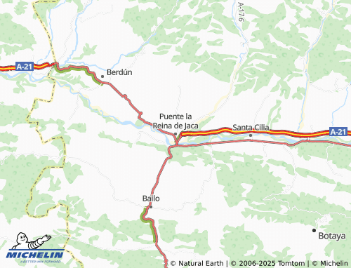 MICHELIN Puente la Reina de Jaca map - ViaMichelin