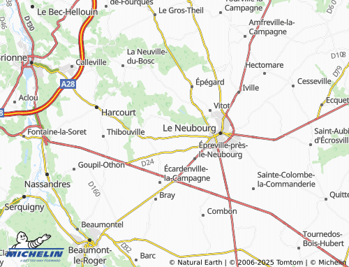 MICHELIN Villez-sur-le-Neubourg map - ViaMichelin