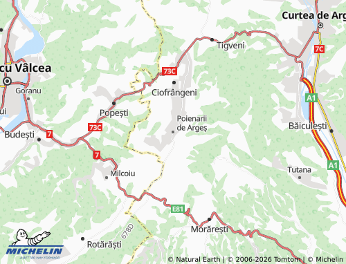 Mappa MICHELIN Poienarii de Argeș - ViaMichelin