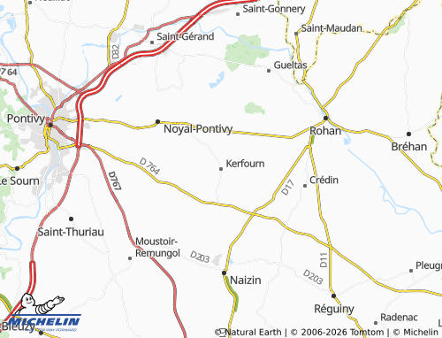 MICHELIN Kerfourn map - ViaMichelin