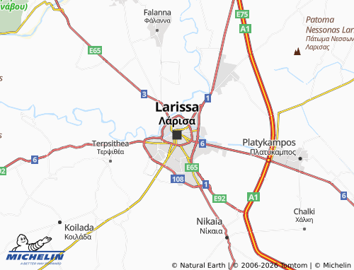 MICHELIN Larissa map - ViaMichelin