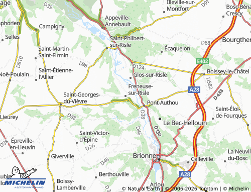 MICHELIN Freneuse-sur-Risle map - ViaMichelin