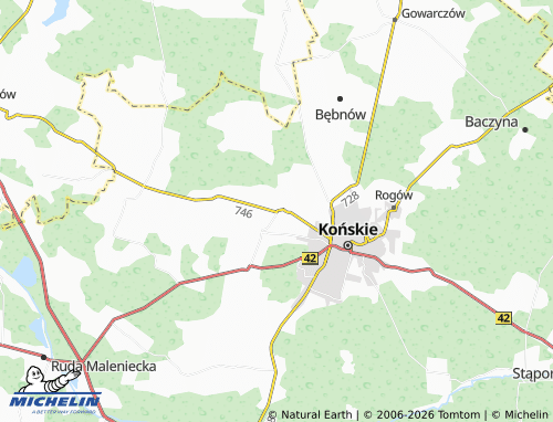 Carte MICHELIN Modliszewice - ViaMichelin
