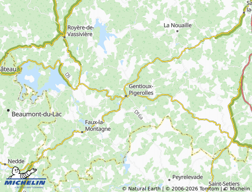 Mapa MICHELIN Gentioux-Pigerolles - ViaMichelin