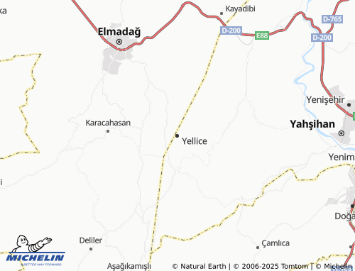 MICHELIN Yellice map - ViaMichelin