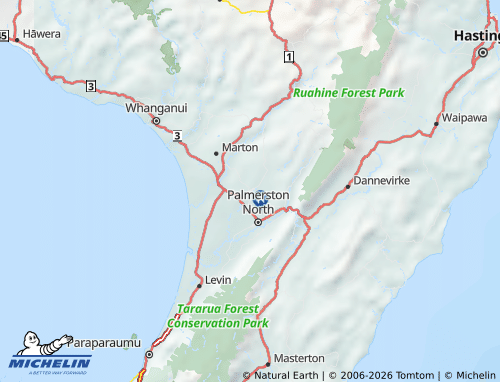 Mapa MICHELIN Manawatu - ViaMichelin