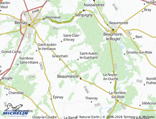 Carte MICHELIN Saint-Aubin-le-Guichard - ViaMichelin