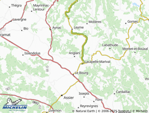 Mappa MICHELIN Anglars - ViaMichelin