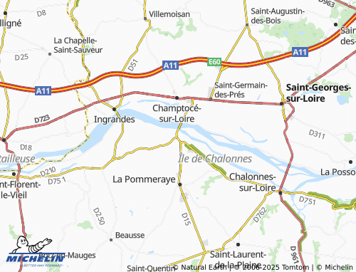 MICHELIN Montjean-sur-Loire map - ViaMichelin