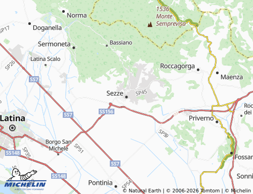 MICHELIN Sezze map - ViaMichelin