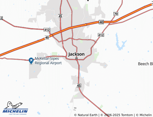 MICHELIN Jackson map - ViaMichelin